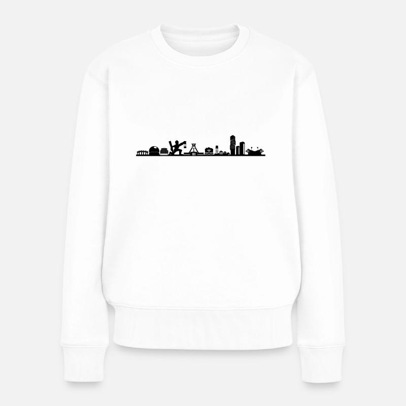 Skyline - Bochum Zeche - Frauen Premium Bio Pullover - Weiß