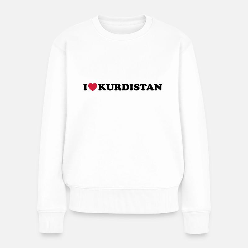 I love Kurdistan - Frauen Premium Bio Pullover - Weiß