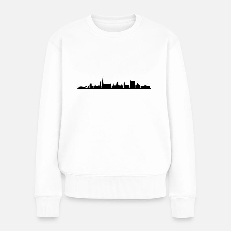 Skyline - Hannover - Frauen Premium Bio Pullover - Weiß