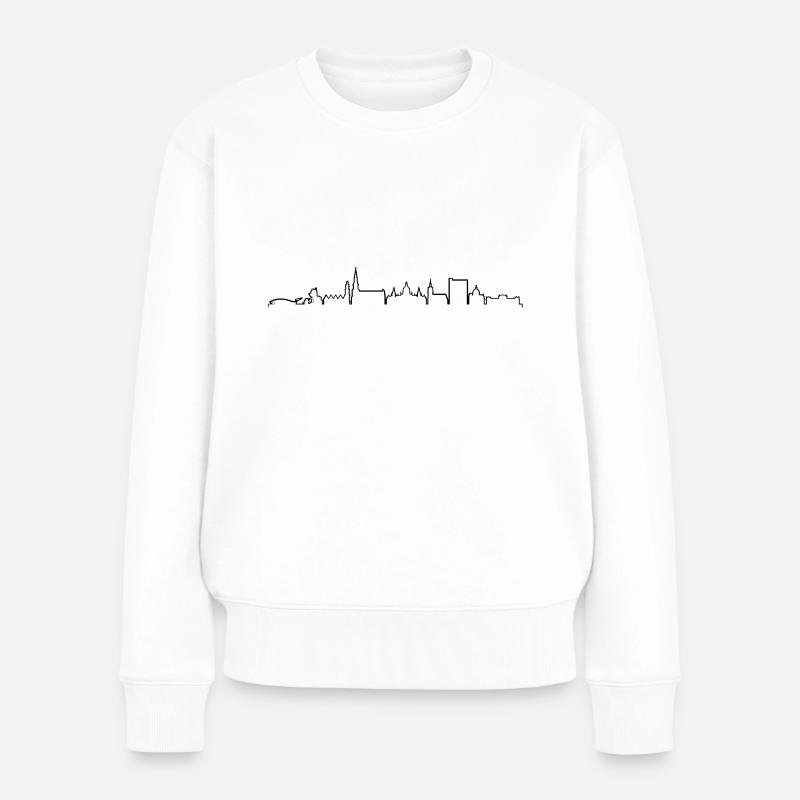 Skyline - Hannover - Frauen Premium Bio Pullover - Weiß