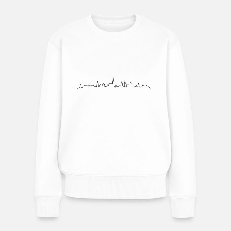 Skyline Münster - Frauen Premium Bio Pullover - Weiß