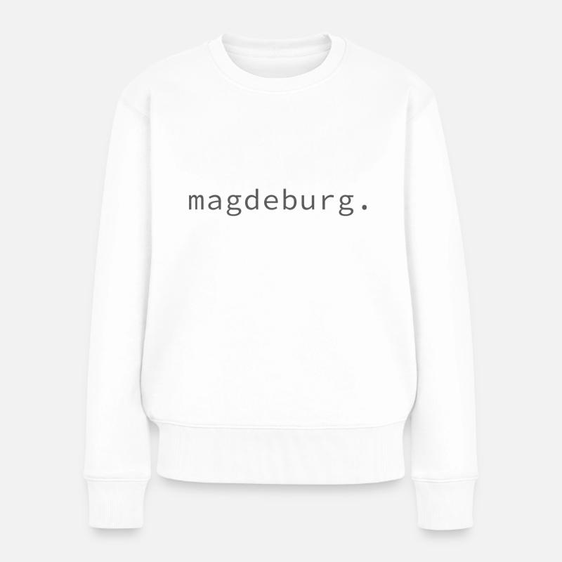 magdeburg. - Frauen Premium Bio Pullover - Weiß