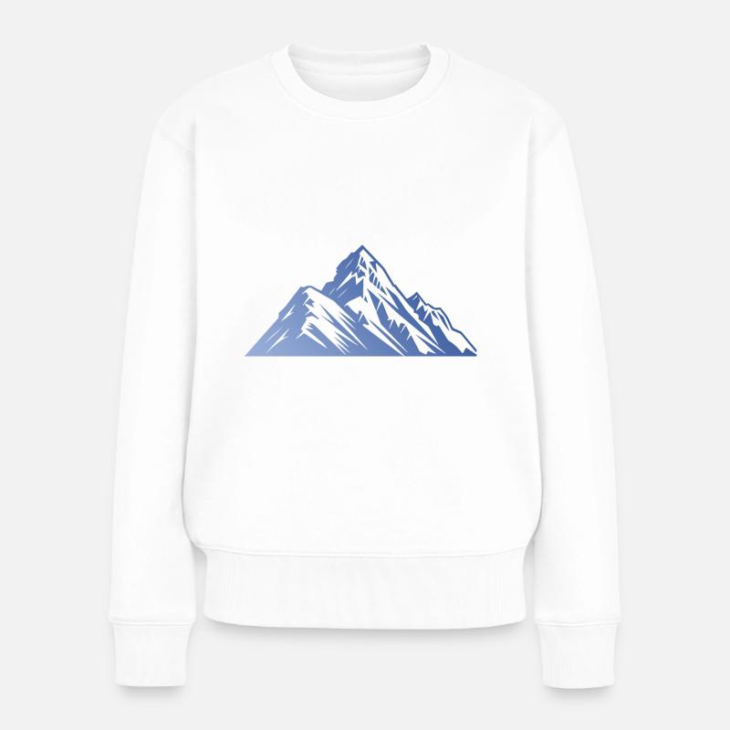 Mountains Silhouette - Frauen Premium Bio Pullover - Weiß