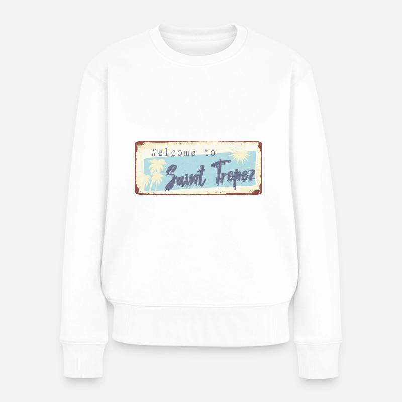 Welcome to Saint Tropez - Pull Premium bio Femme - blanc