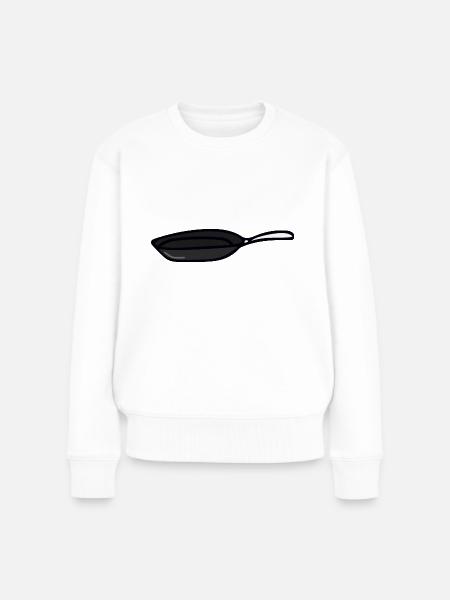 Pfanne - Frauen Premium Bio Pullover - Weiß