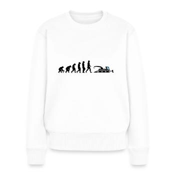 dameuse évolution grue véhicule pente neige - Pull Premium bio Femme - blanc - Devant - Julia (174cm)