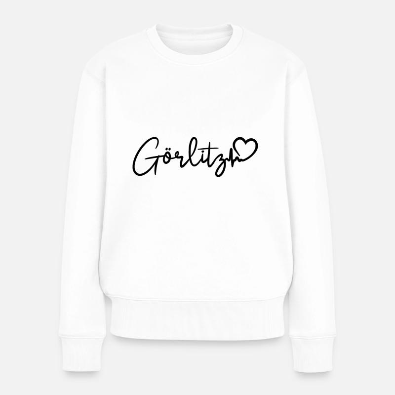 Görlitz Herzschlag - Frauen Premium Bio Pullover - Weiß