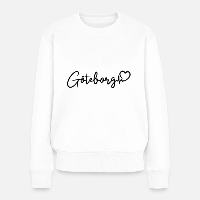 Göteborg Herzschlag - Frauen Premium Bio Pullover - Weiß