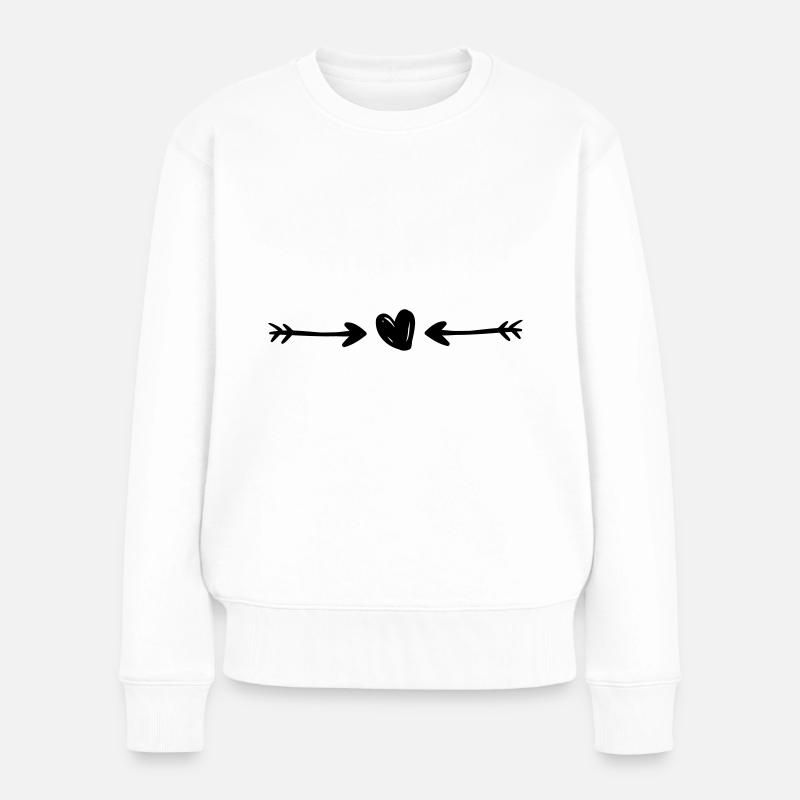 Flèches de coeur - Pull Premium bio Femme - blanc