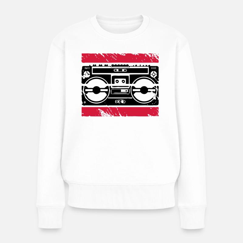 Ghetto Blaster logo - Women's Premium Organic Jumper - white
