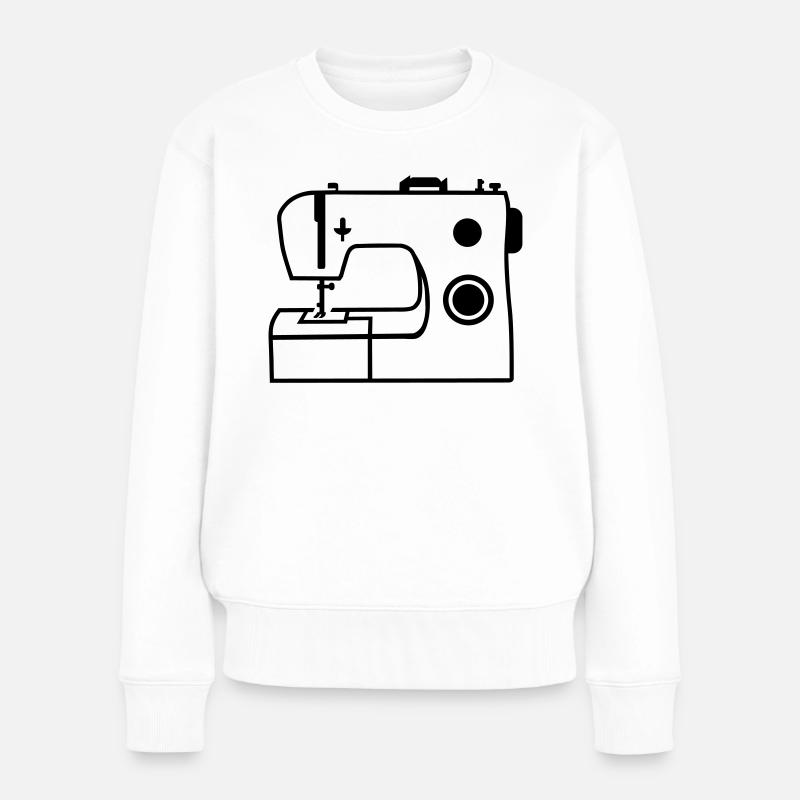 Nähmaschine - Frauen Premium Bio Pullover - Weiß