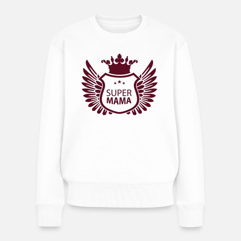 Supermama - Frauen Premium Bio Pullover - Weiß