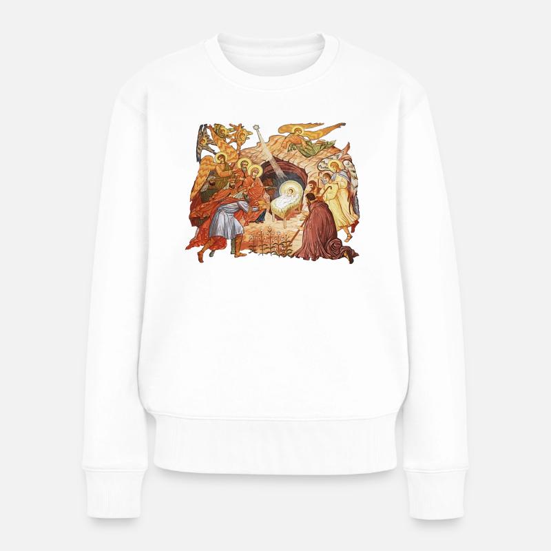 Jesus Geburtstag - Frauen Premium Bio Pullover - Weiß