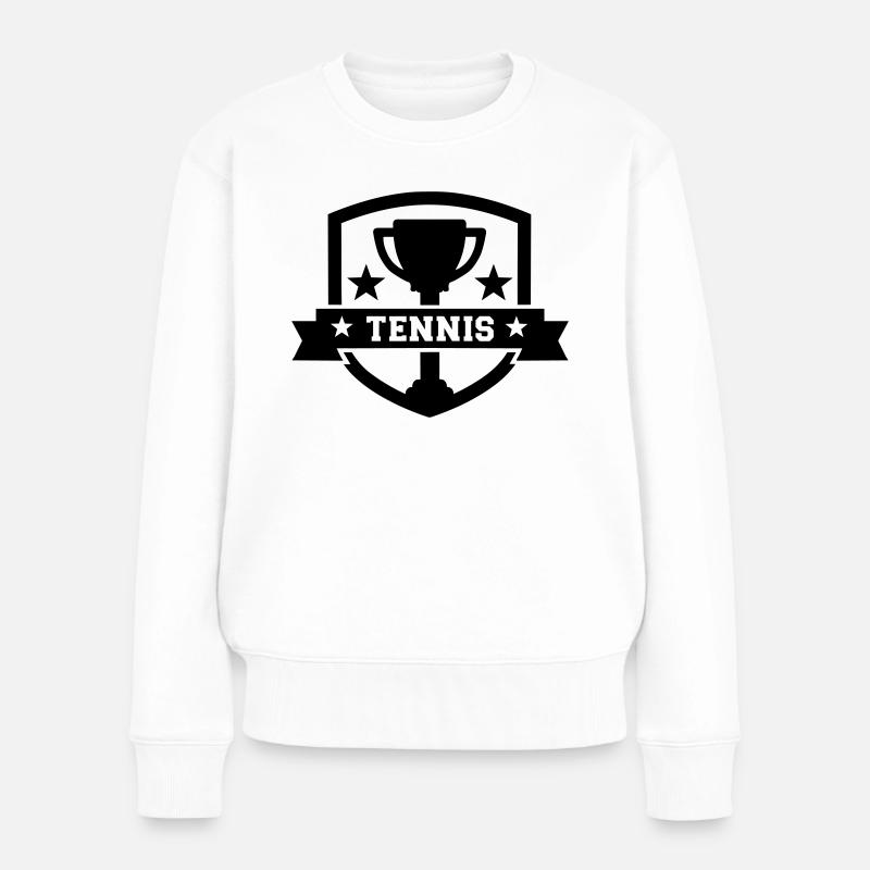 Tennis - Frauen Premium Bio Pullover - Weiß