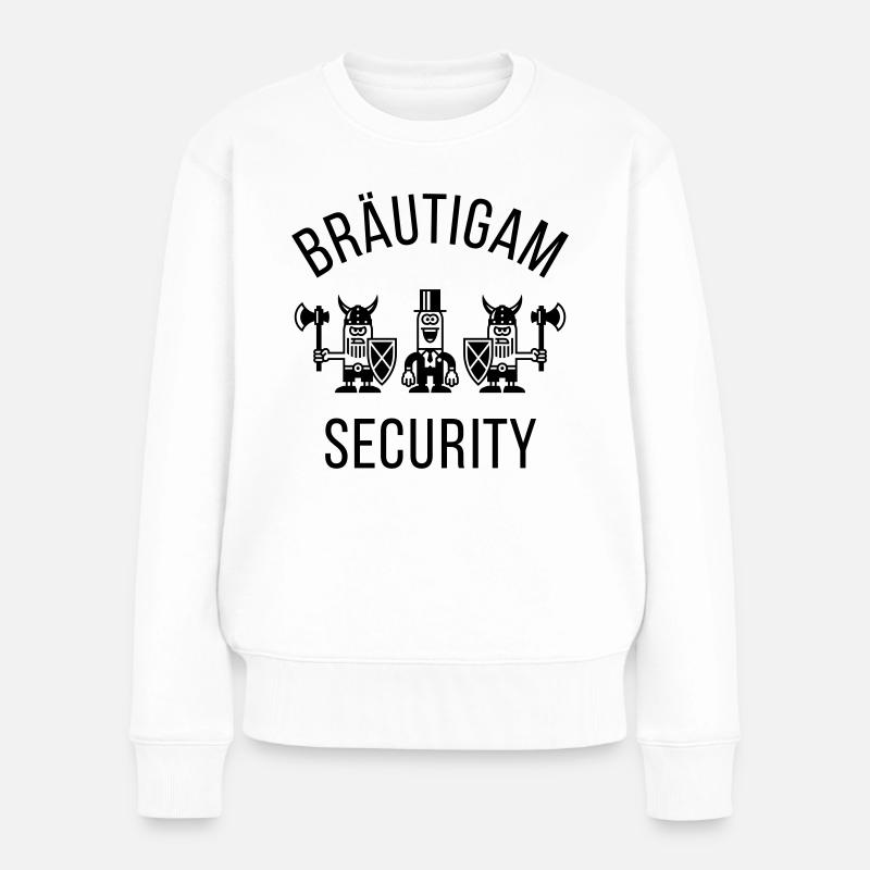 Bräutigam Security Wikinger (JGA / 1C) - Frauen Premium Bio Pullover - Weiß