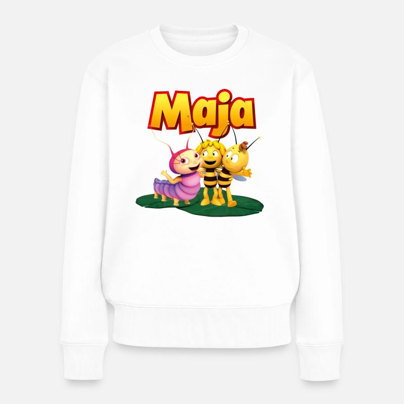 Biene Maja Zusammen mit Willi und Ulla - Frauen Premium Bio Pullover - Weiß