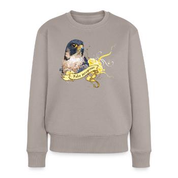 Le faucon pèlerin - Pull Premium bio Femme - taupe - Devant - Julia (174cm)