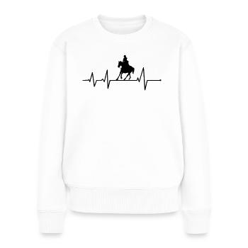 Reiterin Reiten Mädchen Pferd Herzschlag Reitsport - Frauen Premium Bio Pullover - Weiß - Vorne - Julia (174cm)