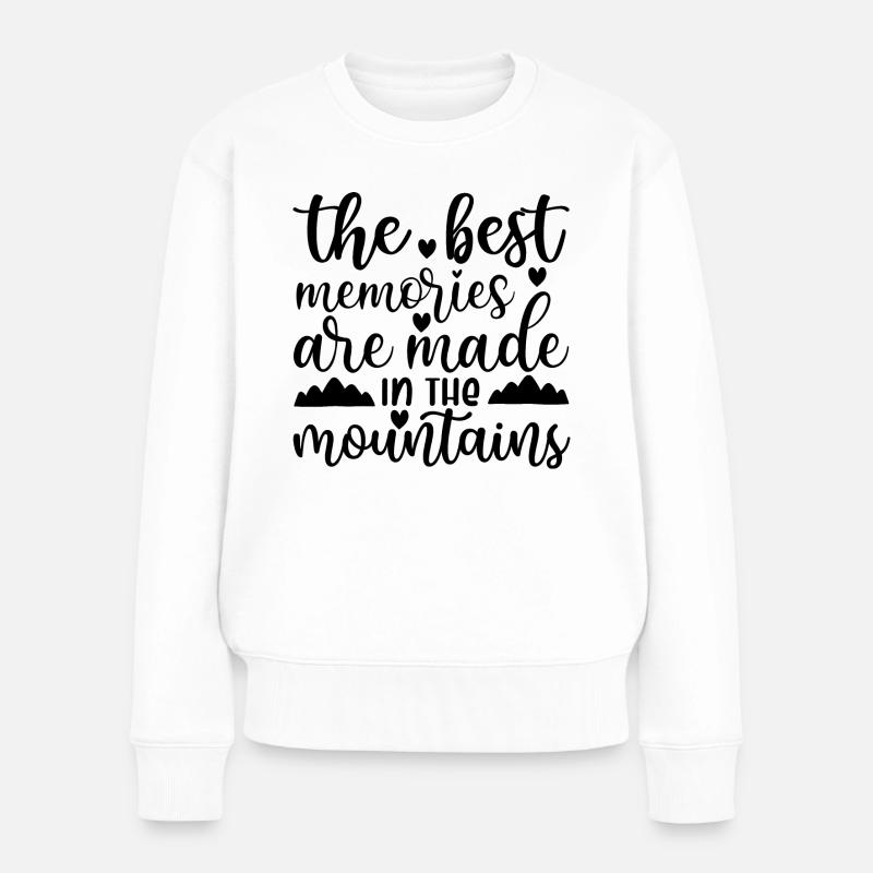 die Berge - Frauen Premium Bio Pullover - Weiß