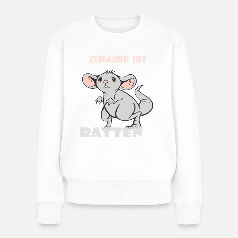 Ratte Ratten Nagetier - Frauen Premium Bio Pullover - Weiß