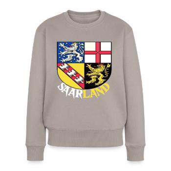 Saarland Saarländer Saarbrücken Flag Gift - Women's Premium Organic Jumper - taupe - Front - Julia (174cm)