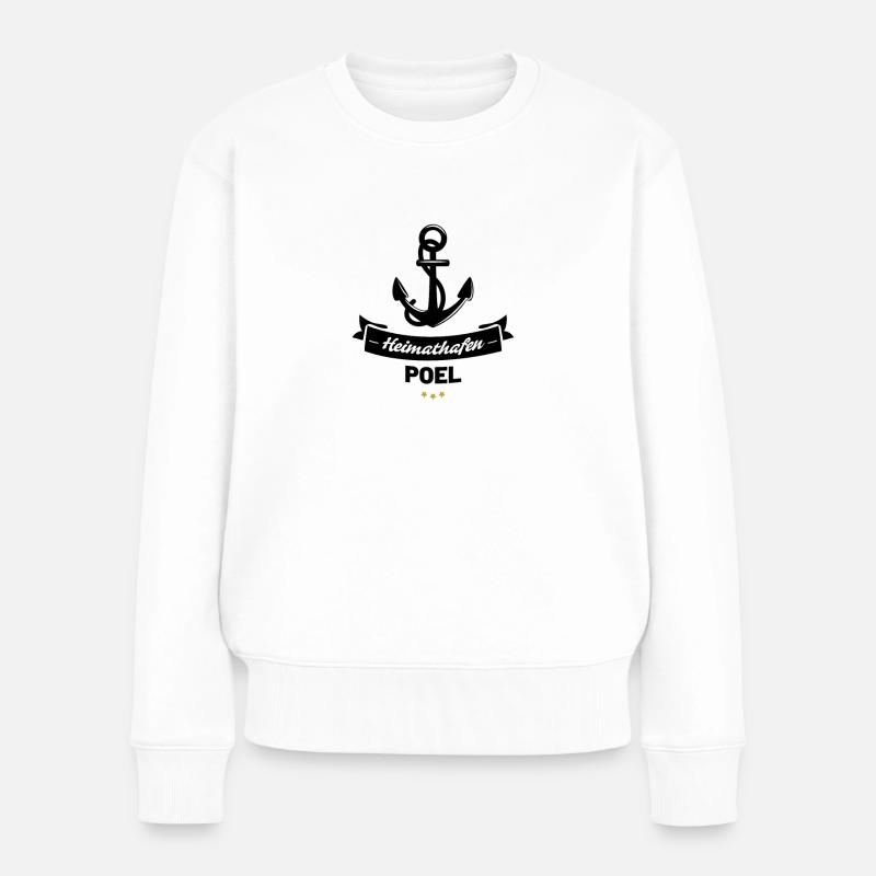 Heimathafen Poel - Frauen Premium Bio Pullover - Weiß