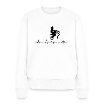 Motocross Motorbike Dirt bike pouls ECG - Pull Premium bio Femme - blanc - Devant - Julia (174cm)