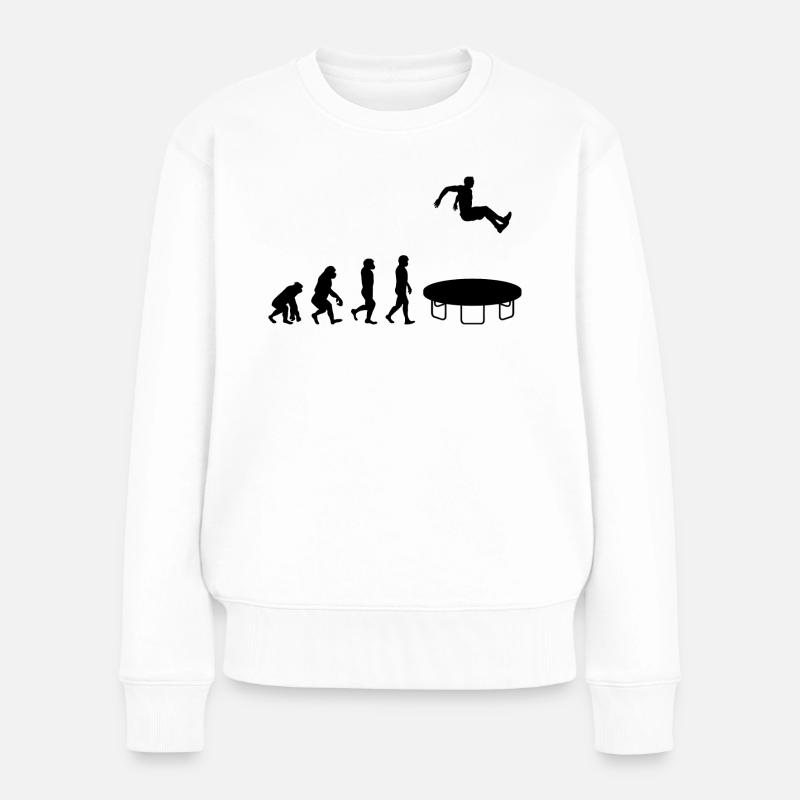 Trampolin Jumper Jumping Gymnastics Evolution - Frauen Premium Bio Pullover - Weiß