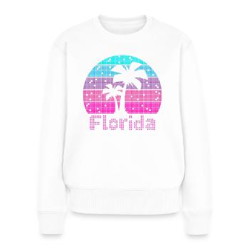8bit Retro Florida Urlaub - Frauen Premium Bio Pullover - Weiß - Vorne - Julia (174cm)
