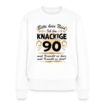 90. Geburtstag Sprüche lustig Frauen Geschenk - Frauen Premium Bio Pullover - Weiß - Vorne - Julia (174cm)
