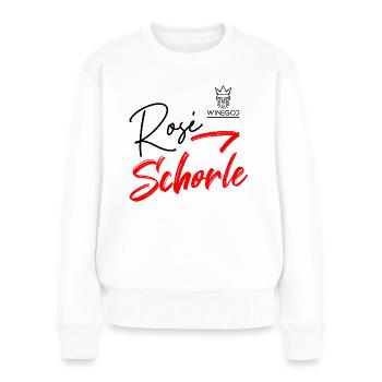 Winegod lustiger Spruch Rose' Schorle - Frauen Premium Bio Pullover - Weiß - Vorne - Julia (174cm)