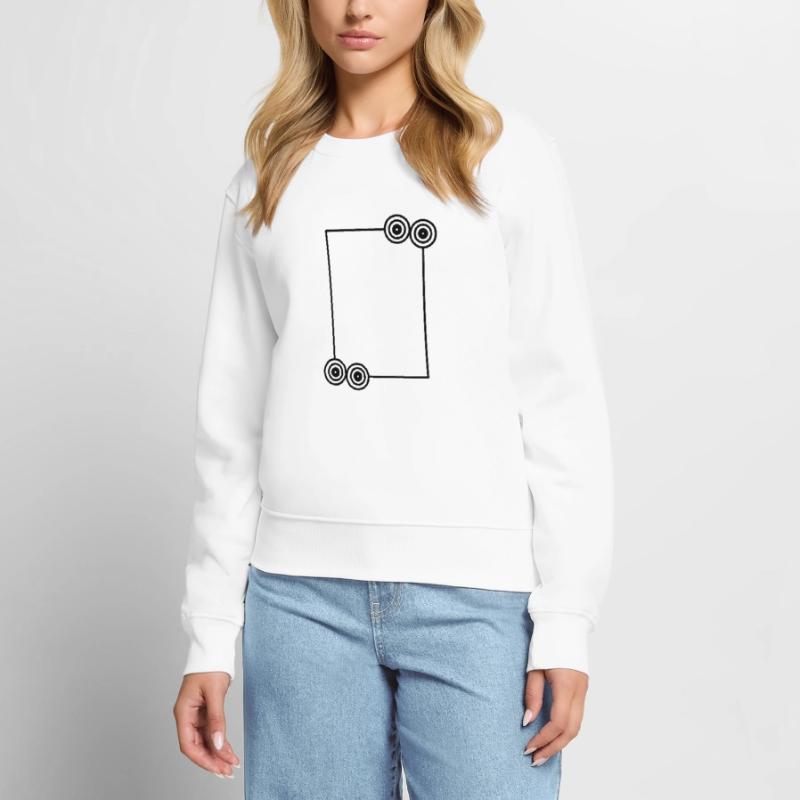 Elongated black frame Basic text Women's Premium Organic Jumper