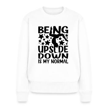 Drôle de cadeau de gymnaste être à l’envers est ma normalité - Pull Premium bio Femme - blanc - Devant - Julia (174cm)