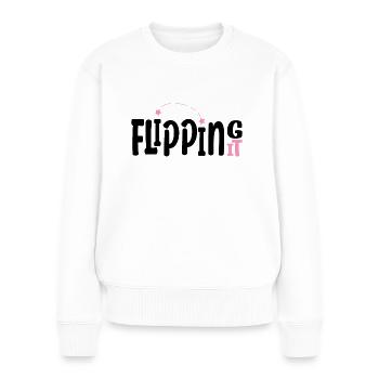 Flipping It - Drôle d’idée cadeau de cheerleading pour tout-petits - Pull Premium bio Femme - blanc - Devant - Julia (174cm)
