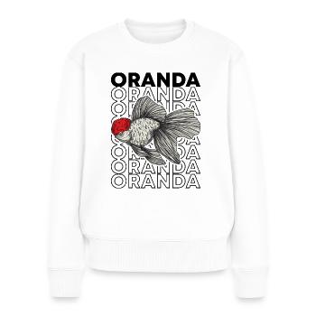 Oranda Goldfish 80's Style Fancy Goldfish Propriétaire - Pull Premium bio Femme - blanc - Devant - Julia (174cm)