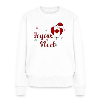 Joyeux Noel Canada Flag Heart - Women's Premium Organic Jumper - white - Front - Julia (174cm)