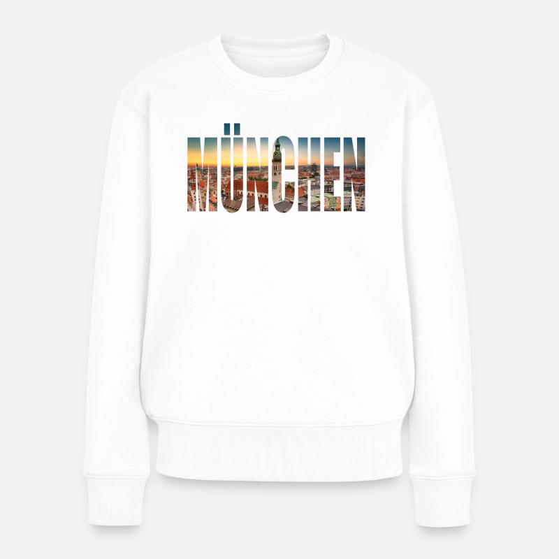 München SKYLINE - Frauen Premium Bio Pullover - Weiß
