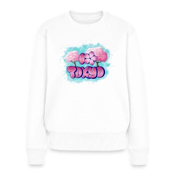 Cherry blossom in Tokyo - Women's Premium Organic Jumper - white - Front - Julia (174cm)