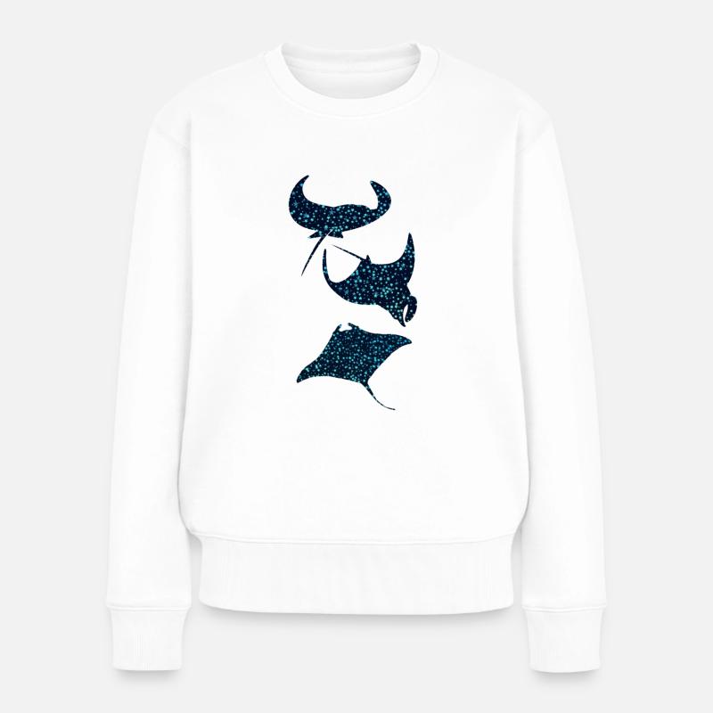 Raies Manta Raie Manta - Pull Premium bio Femme - blanc