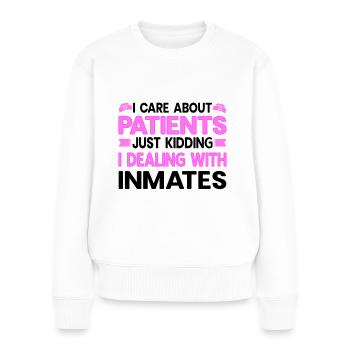 Infirmière correctionnelle s’occupant des détenus Infirmière Épouse - Pull Premium bio Femme - blanc - Devant - Julia (174cm)