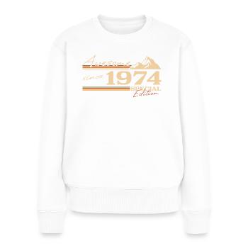 Berge 1974 Jahrgang Geburtstagsgeschenk - Frauen Premium Bio Pullover - Weiß - Vorne - Julia (174cm)