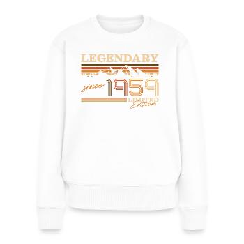 Geboren 1959 Jahrgang Berge 65. Geburtstag - Frauen Premium Bio Pullover - Weiß - Vorne - Julia (174cm)