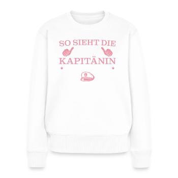 Seglerin Bootsfahrerin Beste Kapitänin Geschenk - Frauen Premium Bio Pullover - Weiß - Vorne - Julia (174cm)