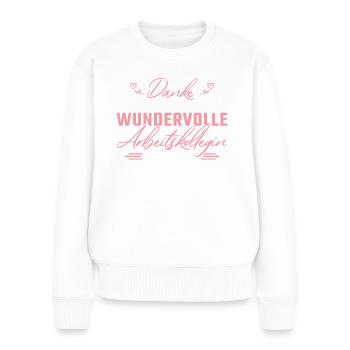 Abschied Kollegin Rente Arbeitskollegin - Frauen Premium Bio Pullover - Weiß - Vorne - Julia (174cm)