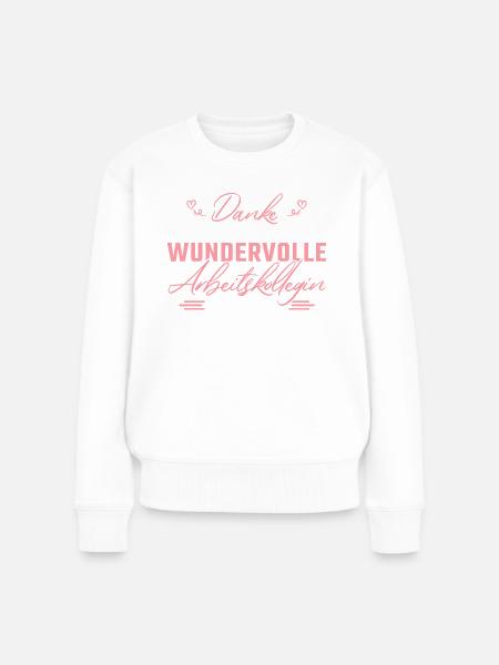 Abschied Kollegin Rente Arbeitskollegin - Frauen Premium Bio Pullover - Weiß