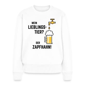 Mein Lieblingstier? Der Zapfhahn! (Bier / 2C) - Frauen Premium Bio Pullover - Weiß - Vorne - Julia (174cm)