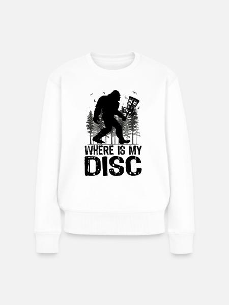 Wo befindet sich meine Disc? Bigfoot Disc Golf - Frauen Premium Bio Pullover - Weiß