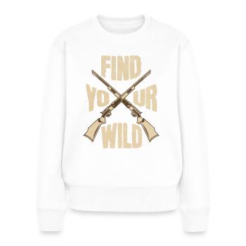 Trouvez votre aventure sauvage en plein air - Pull Premium bio Femme - blanc - Devant - Julia (174cm)