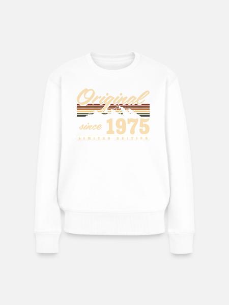 Original 1975 Jahrgang geboren Geburtstagsgeschenk - Frauen Premium Bio Pullover - Weiß