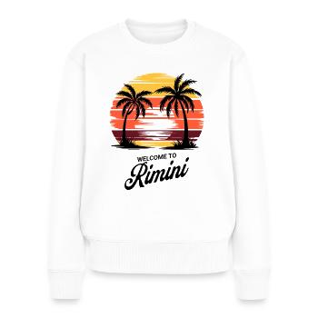 Rimini Sunset – Sensation de plage italienne - Pull Premium bio Femme - blanc - Devant - Julia (174cm)